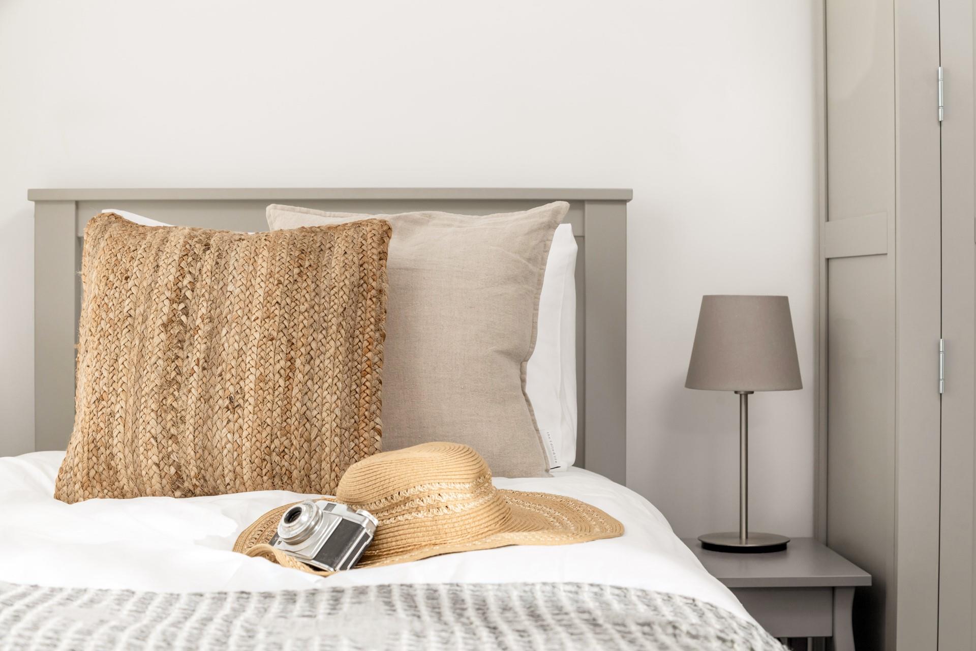 Soft textures and calming colours create a relaxing sanctuary.