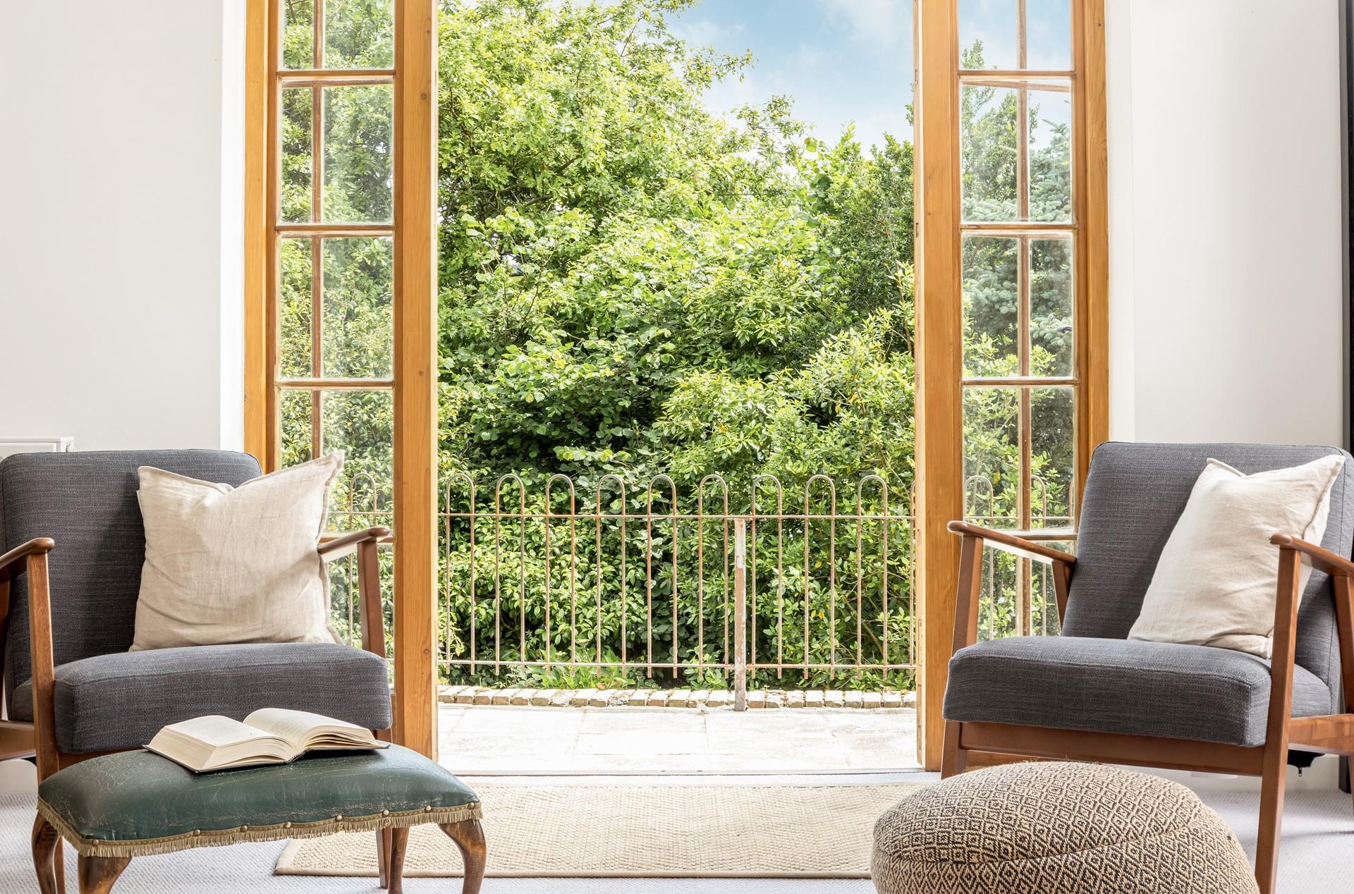 Wander out onto the terrace and enjoy the views over a glass of something cold.