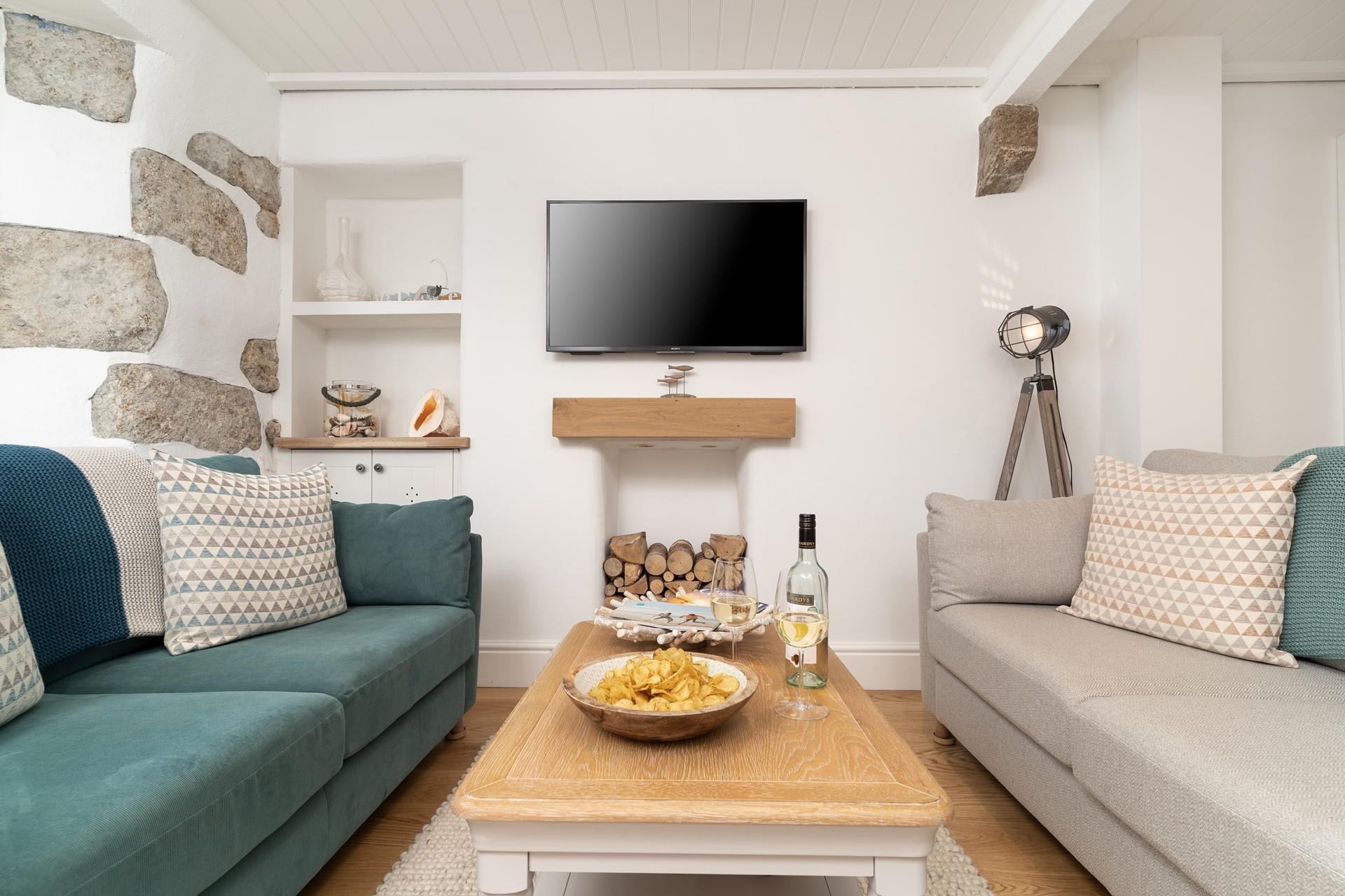 Enjoy wine and nibbles in the evening snuggled up in front of the TV.