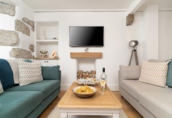 Enjoy wine and nibbles in the evening snuggled up in front of the TV.