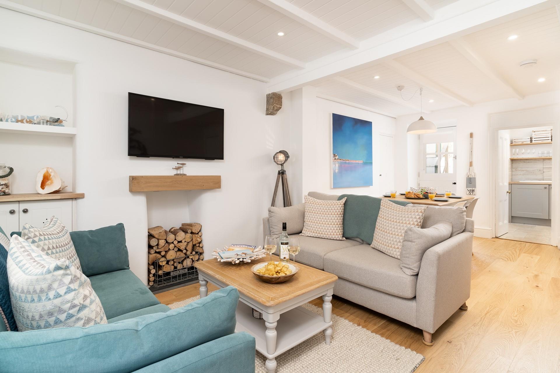 Originally a fisherman's cottage, Out of the Blue has been transformed into a contemporary home.