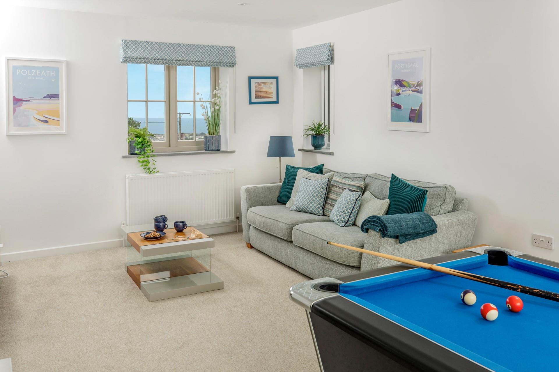 Admire the beautiful sea views across the Cornish coast.