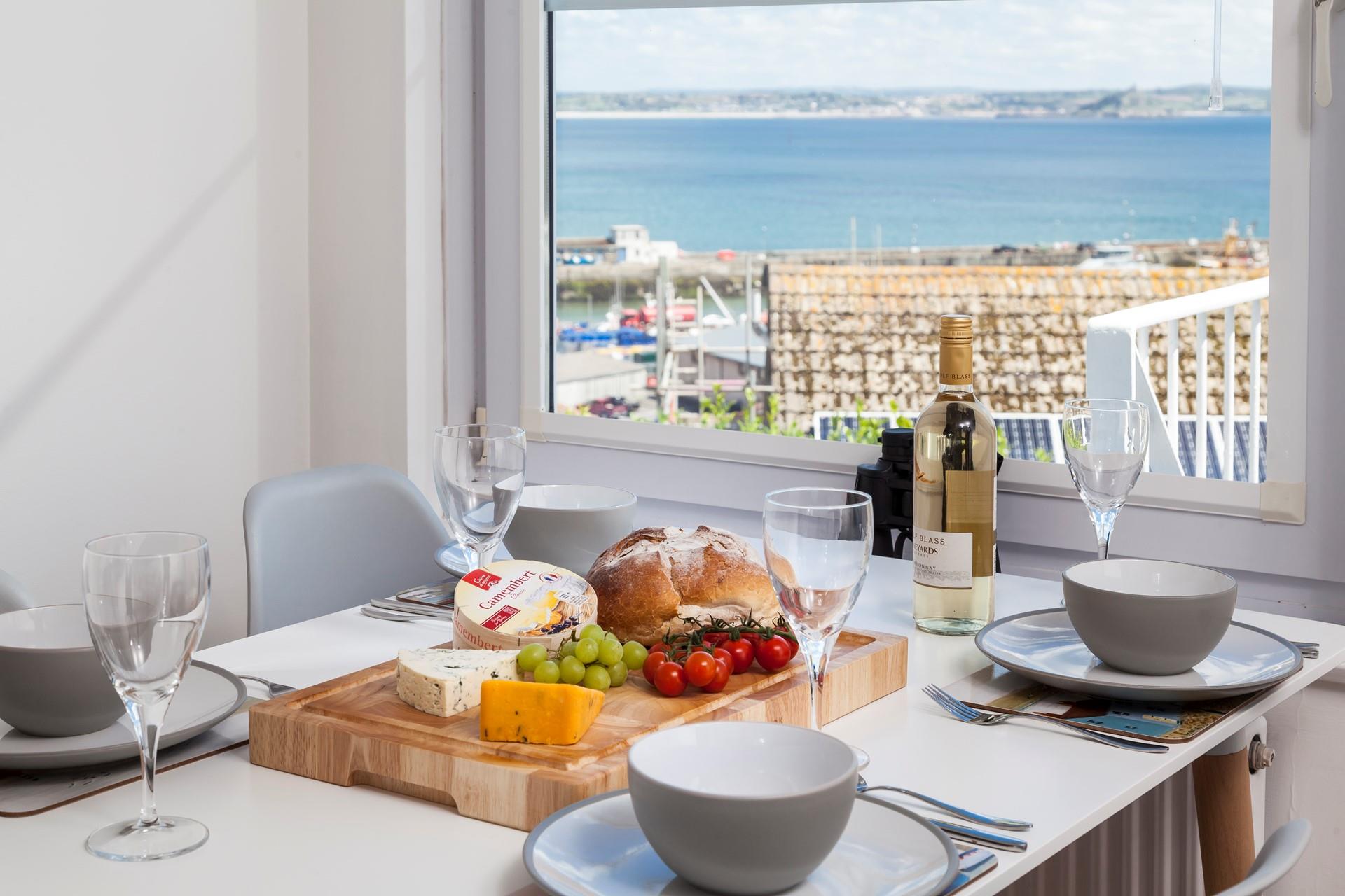 Dine with front row seats to the ever-changing sea views.