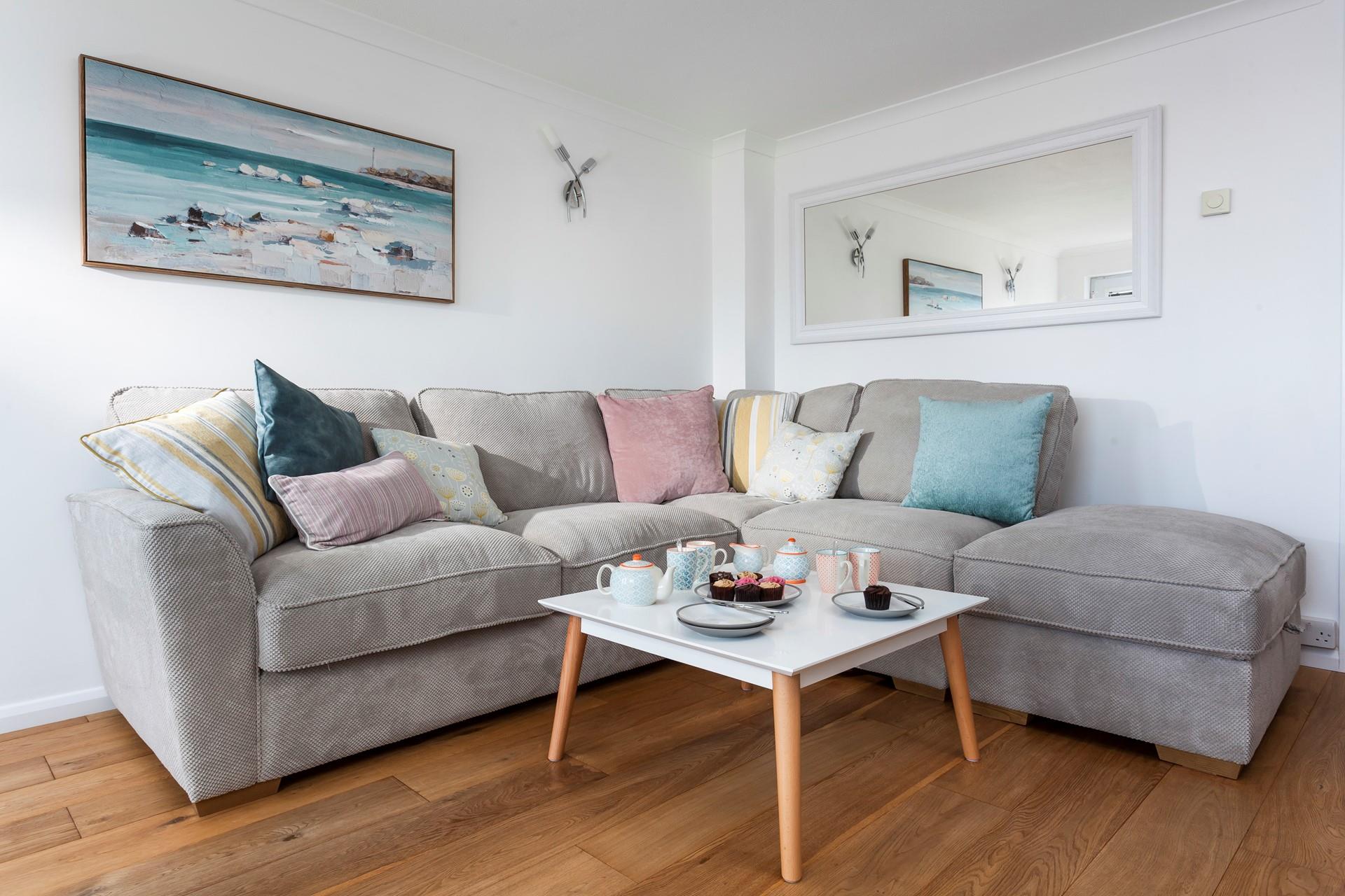 Nestle into the sumptuous sofa after a long day exploring all Cornwall has to offer.