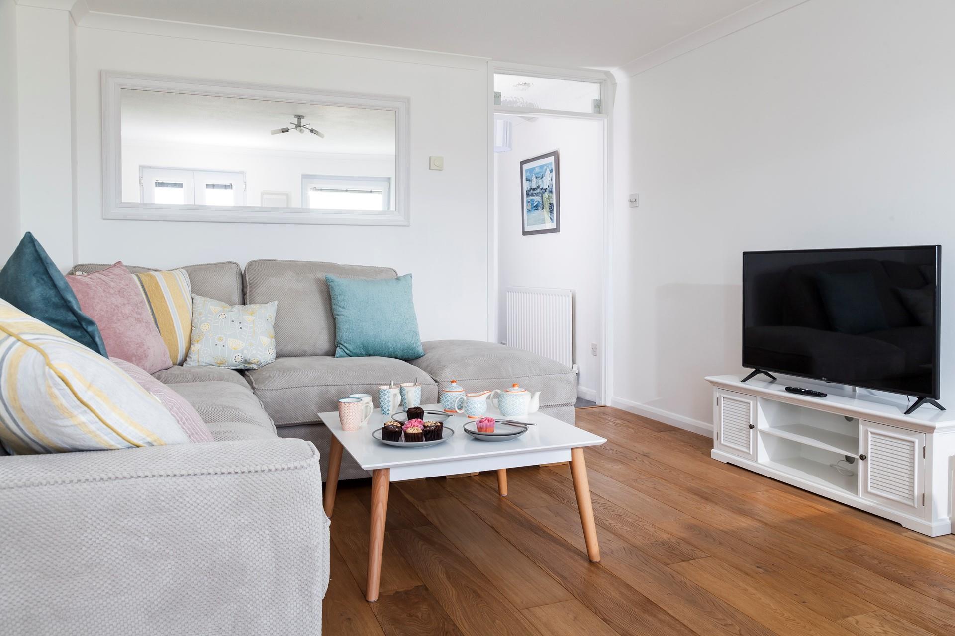 On the first floor you will find the living and dining area, balcony, and kitchen. 