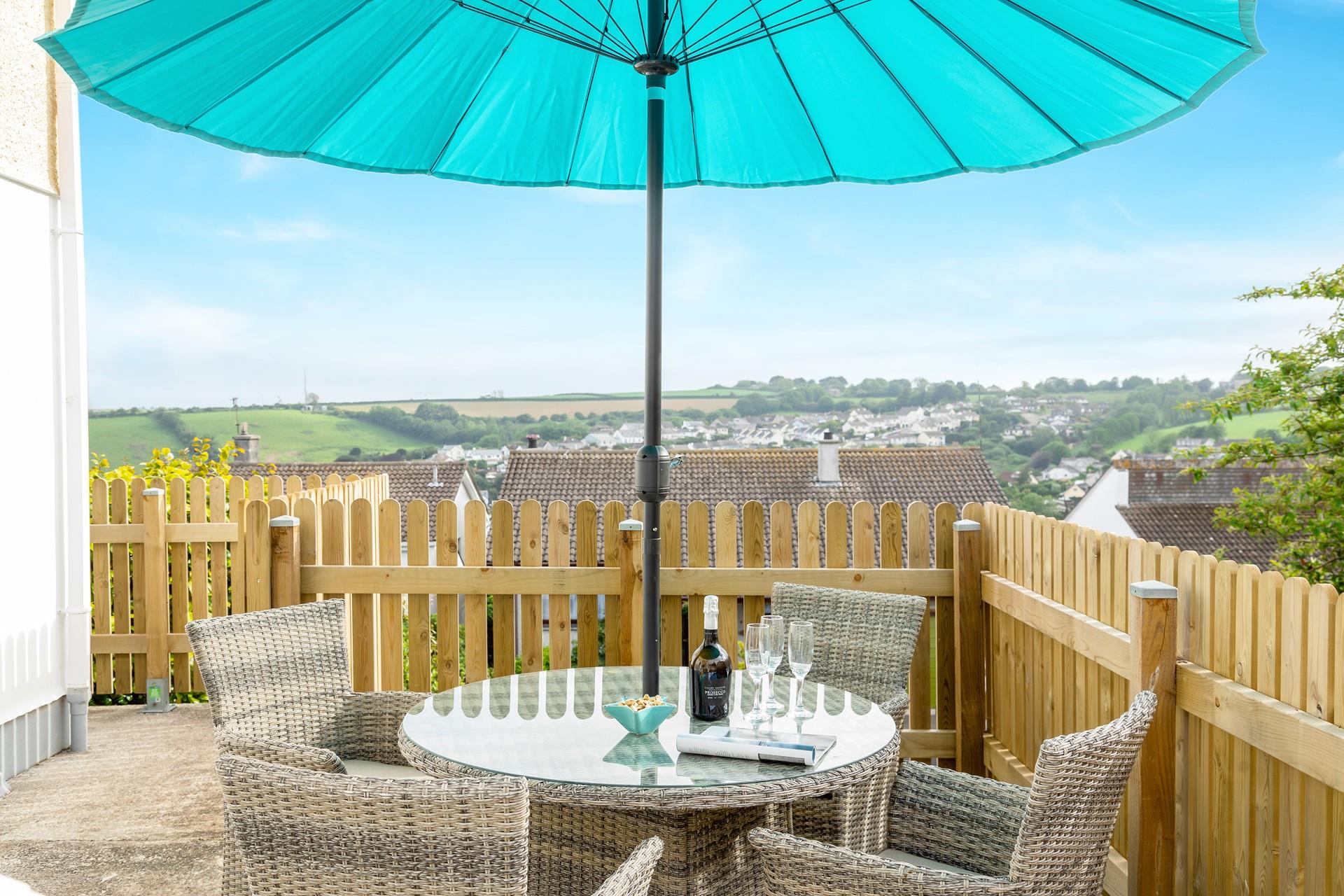 After a day spent wandering the streets of Mevagissey, come back for a glass of wine in the sun.