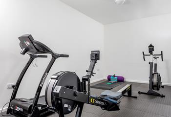 The gym is shared with neighbouring property Snug Barn.