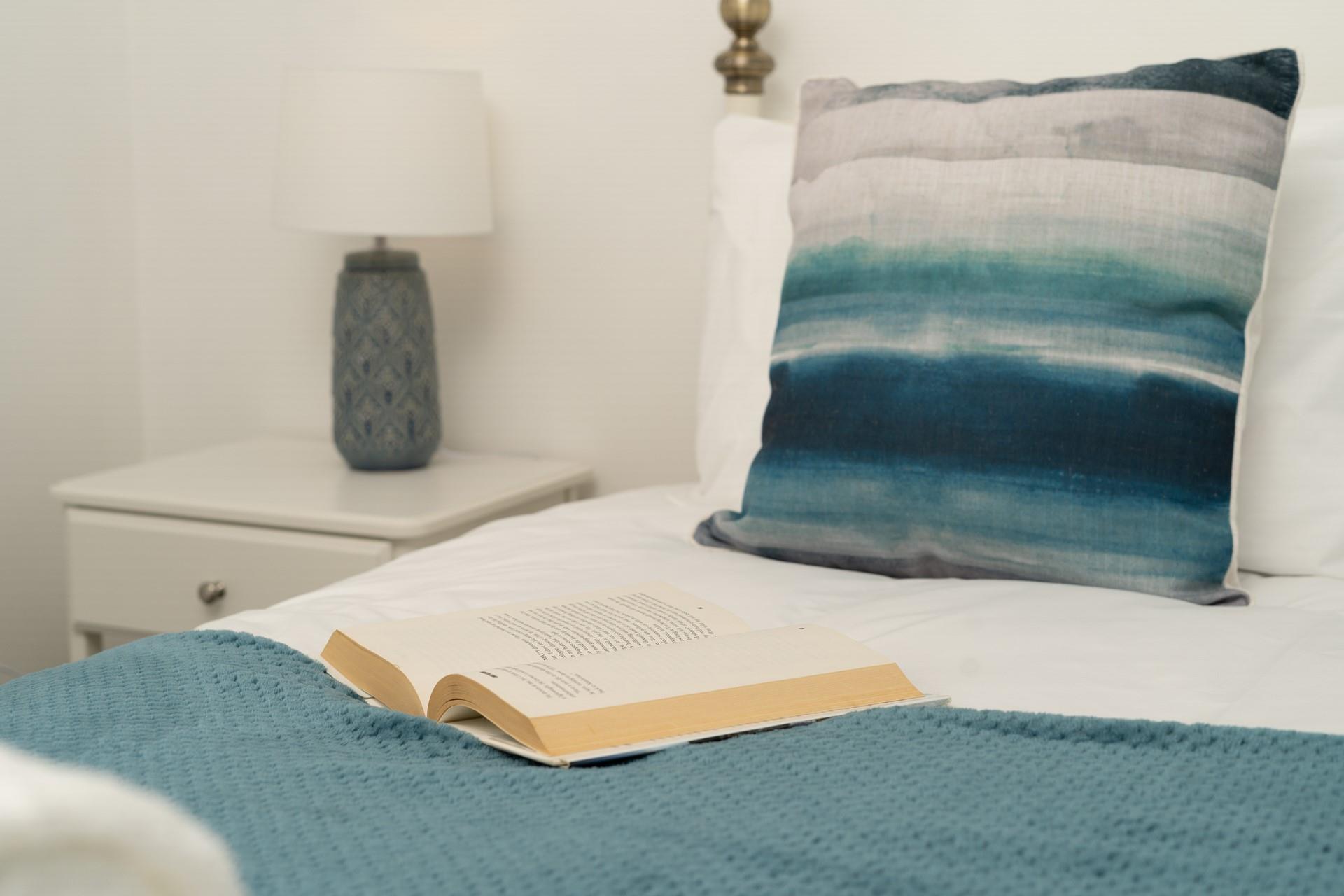 Dive into a good book enjoying a morning lie-in or an early night!