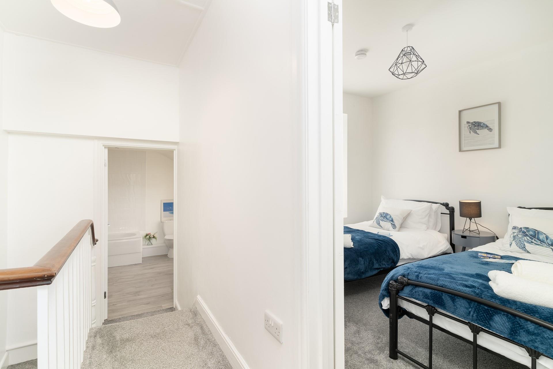 Split-level living on the first floor.