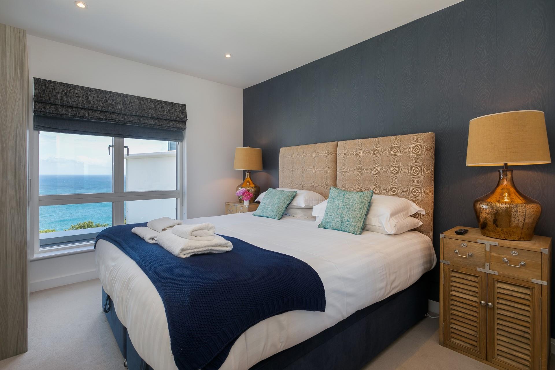 The luxurious super king bed offers a peaceful night's slumber.