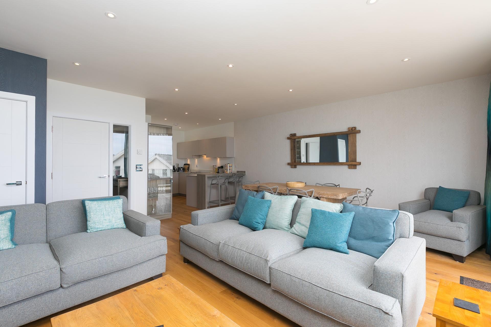 Sink into the sumptuous sofas with a glass of wine and unwind in the evenings.