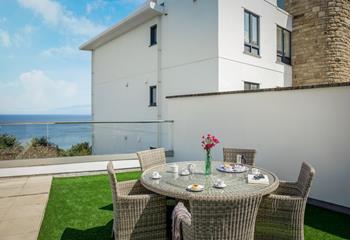 Breakfast can be enjoyed al fresco on the large balcony looking out at the Bay towards Godrevy Lighthouse.