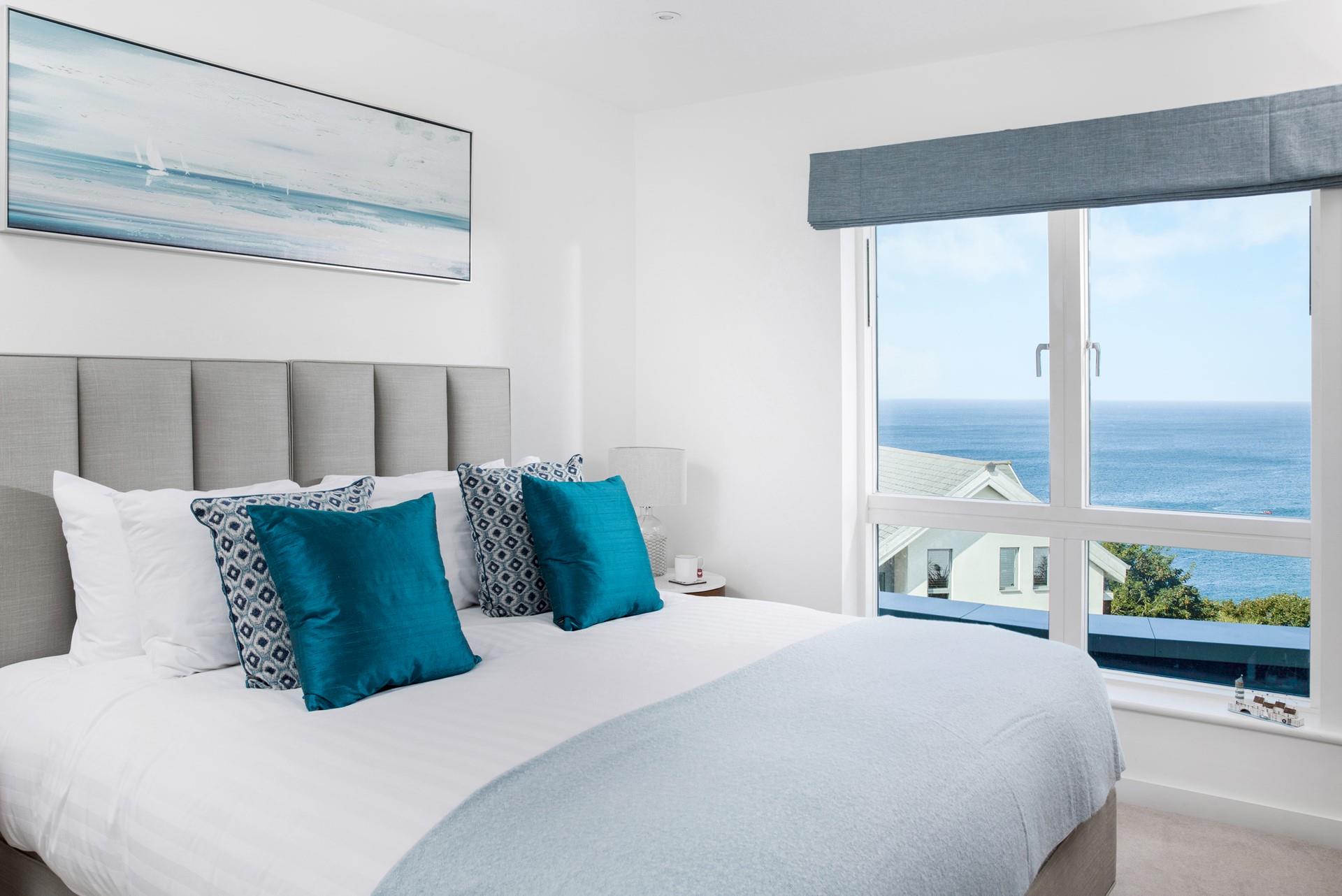 All the bedrooms feature calming blue and white interiors with luxurious mattresses.