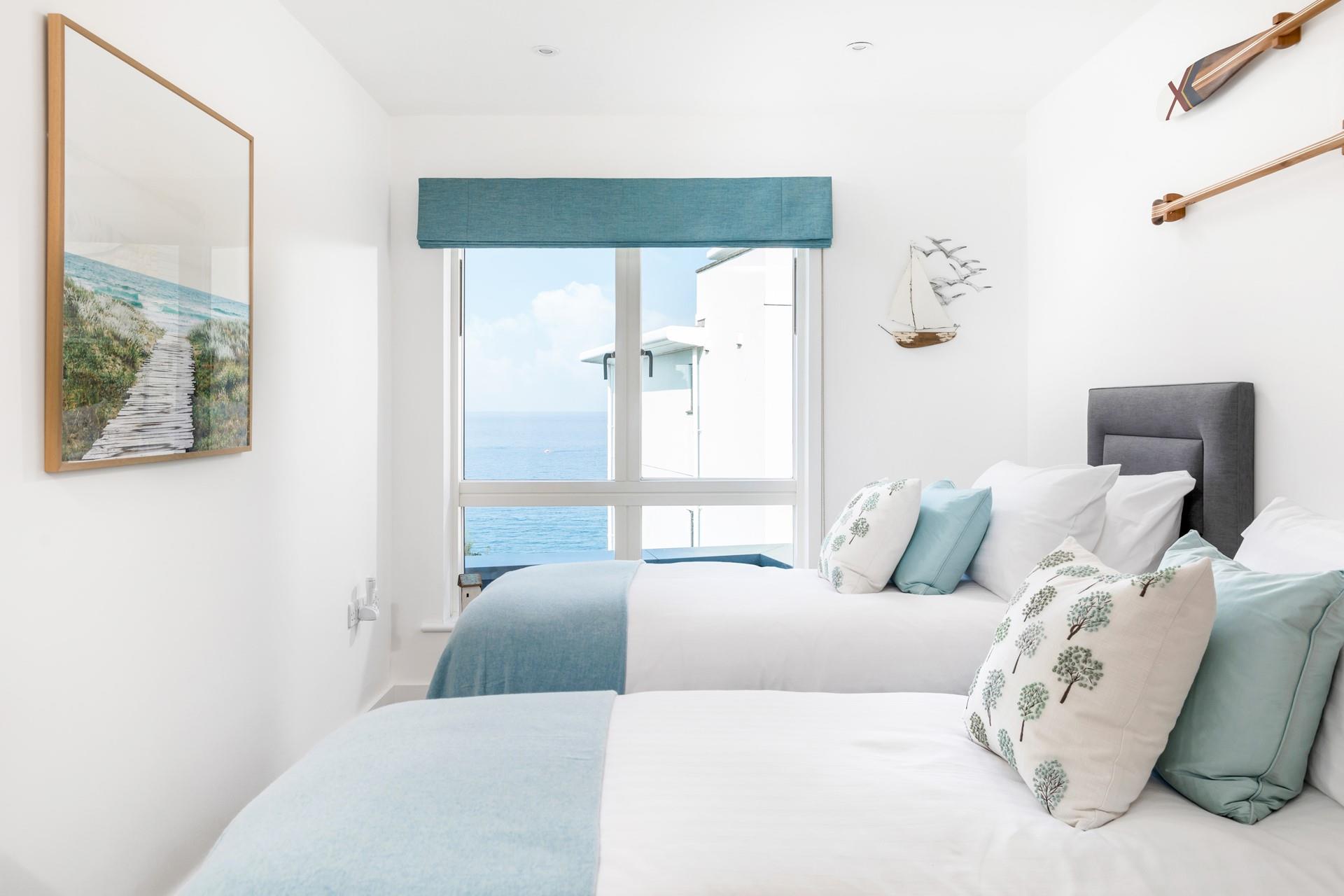 The nautical theme reflects the close proximity to the sea.