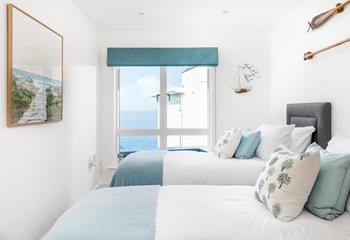 The nautical theme reflects the close proximity to the sea.