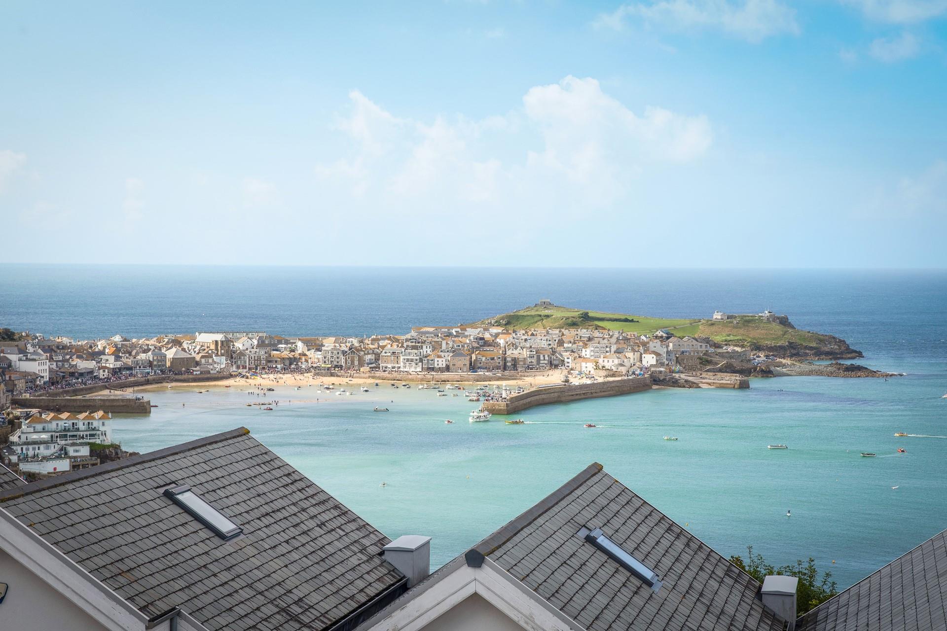 From the moment you step inside you can enjoy far-reaching views of St Ives.