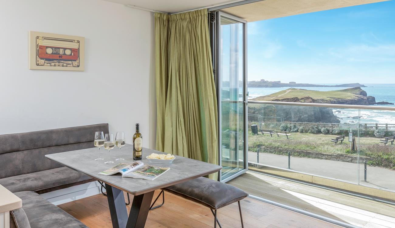 Open a bottle of wine to sip on the balcony as the sun goes down.