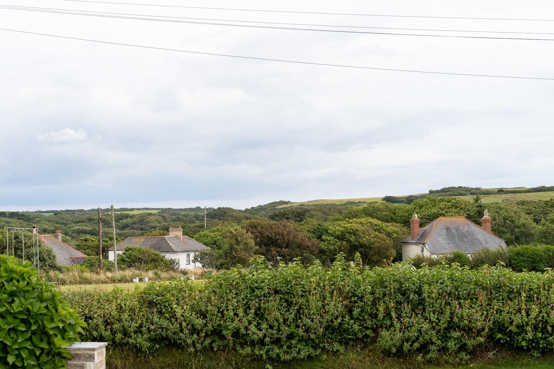 The view of Predannack Downs from Lana's Lodge, join the South West Coast Path and enjoy various stunning countryside walks from Mullion Village.