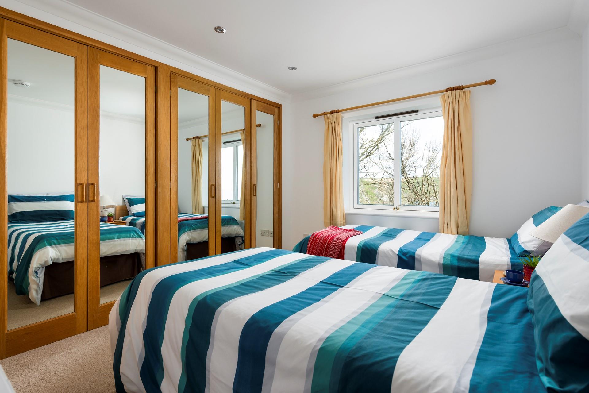 The twin beds are perfect for adults or children to tuck into each night.