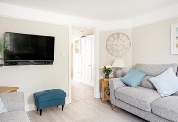 Trelyn is decorated with beautiful light furnishings to create a cosy space.