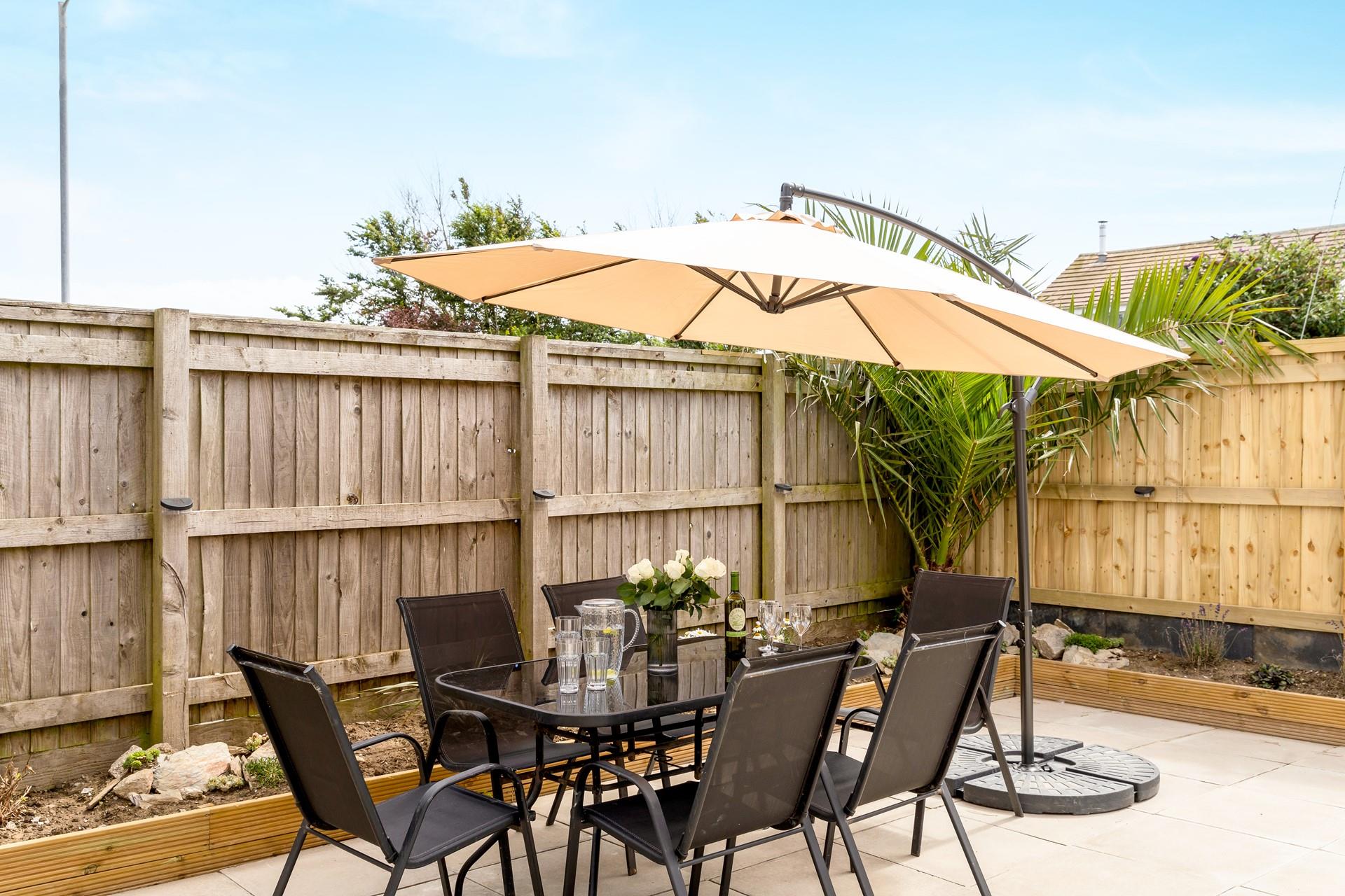 Soak up the afternoon sun in the garden.