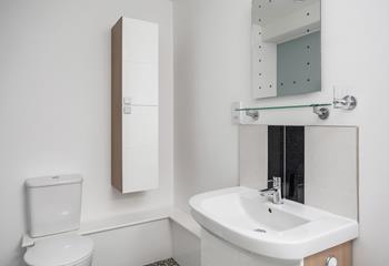 The bathroom provides the perfect space to get ready in the morning.