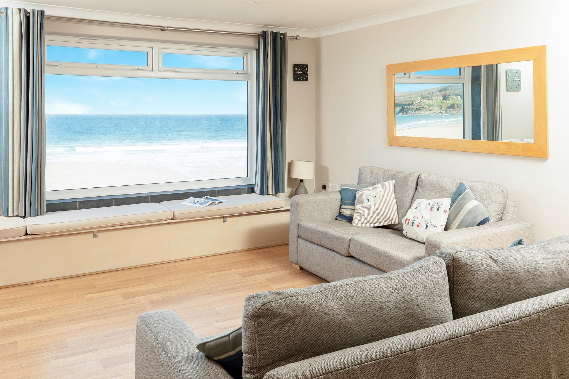 Enjoy beautiful, uninterrupted views of Porthmeor beach.