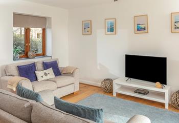 Relax in the cosy lounge after a busy day exploring Cornwall.