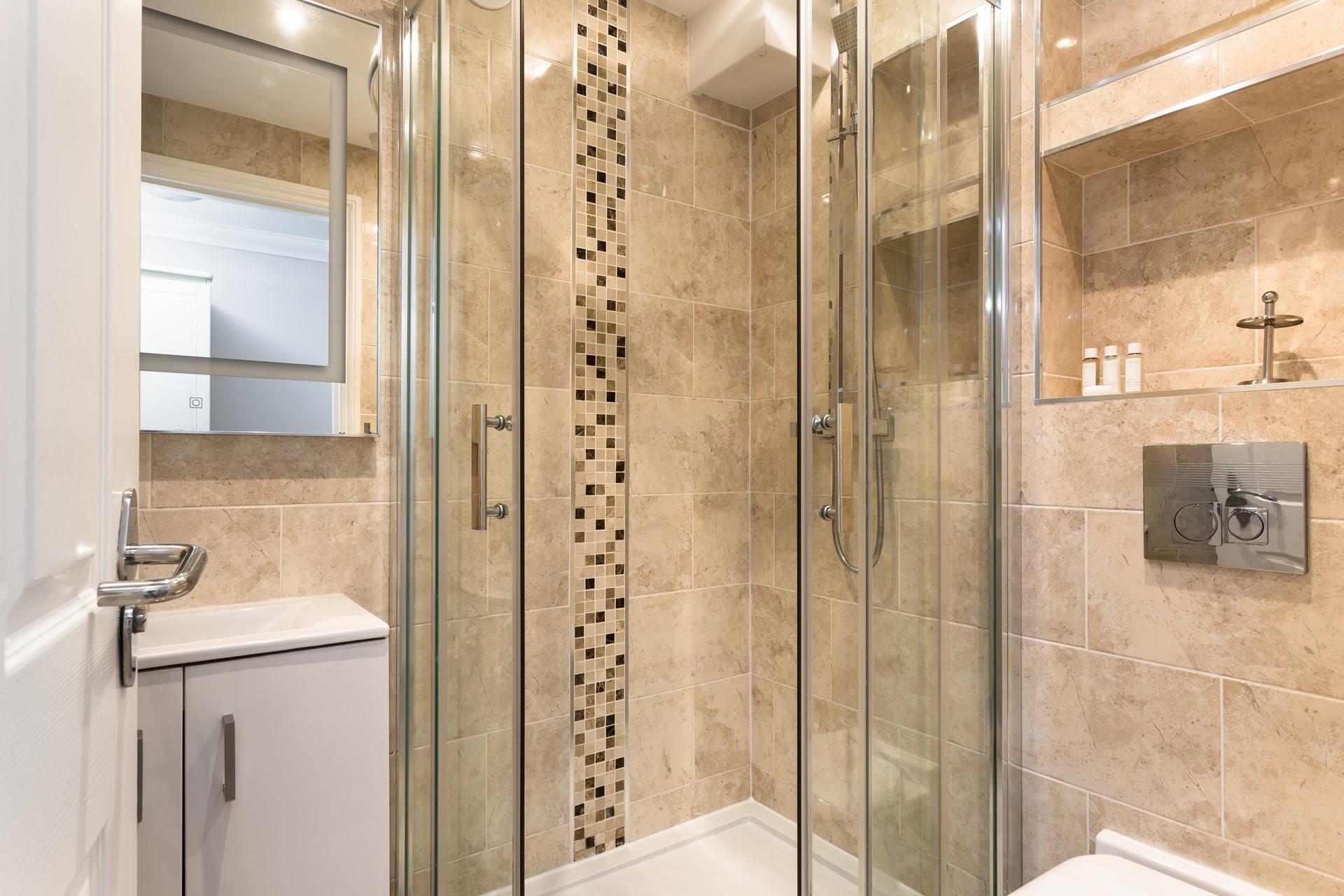 Wash off the sand in the shower after a day on beautiful sandy Carbis Bay beach.