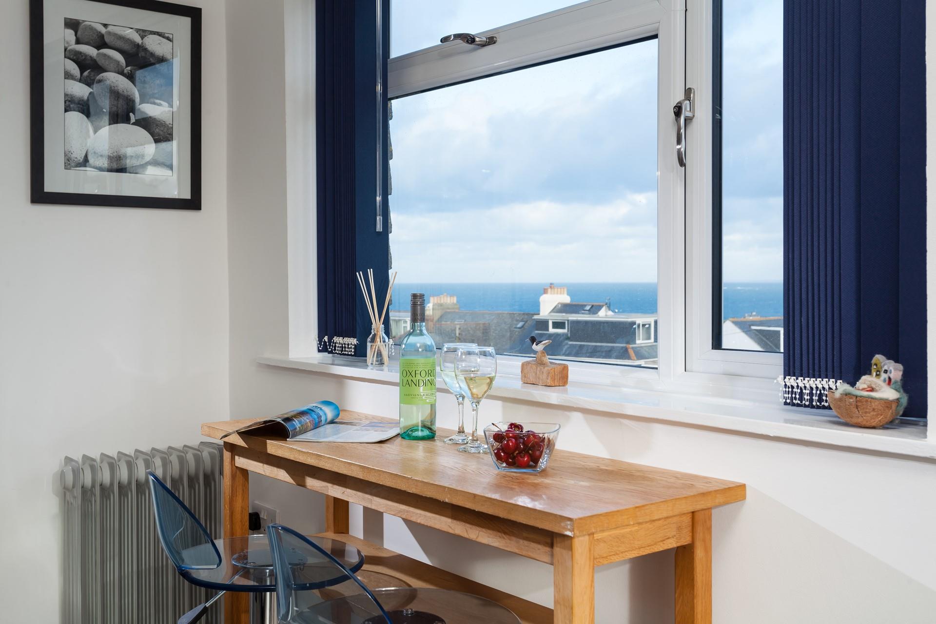 The perfect spot to gaze out at the ocean with a glass of wine.