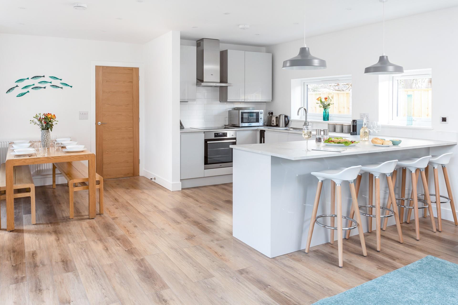 Cook up a storm using fresh ingredients bought locally in the fully equipped kitchen.