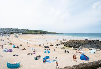 The soft white sands of Porthmeor beach are right on your doorstep.