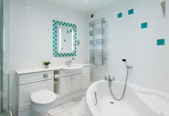 Relax and unwind in a deep bubble bath after a day of walking the coast path.