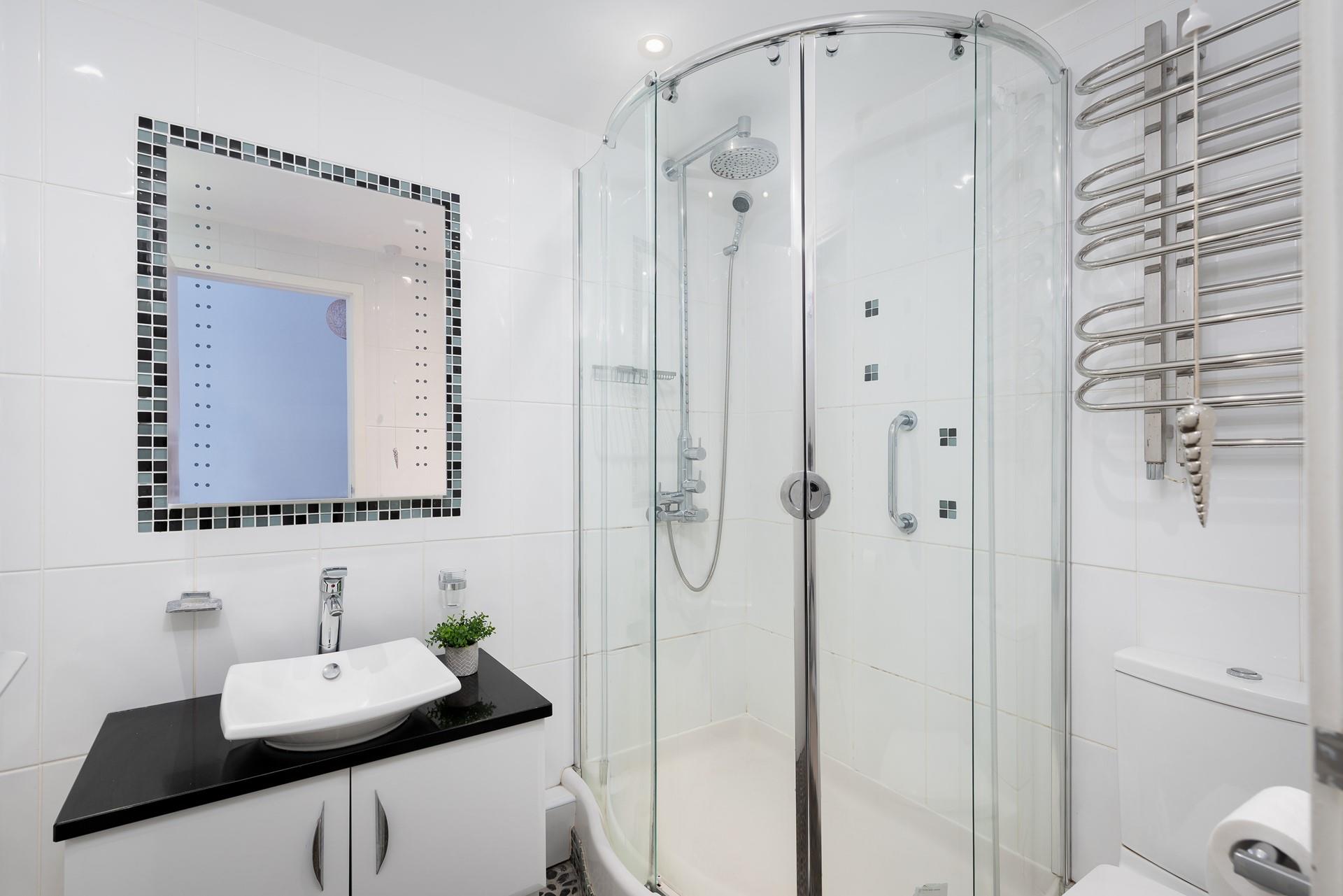 Wash off the sand in the shower and then head into town to dine out.