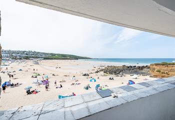 Sit out on the balcony to watch a stunning sunset- Porthmeor is the perfect spot for it!