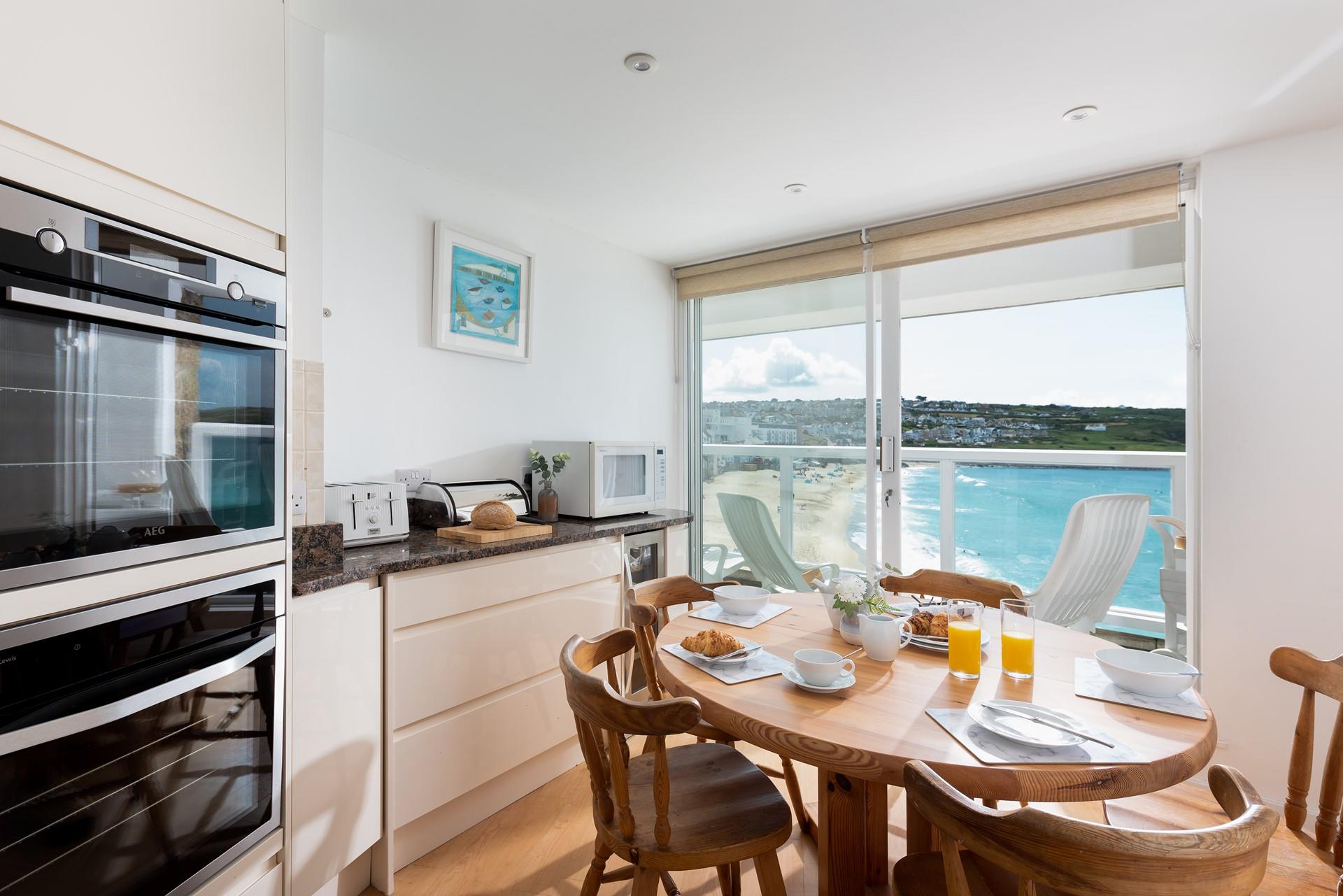 Open the patio door and let the fresh sea breeze in while you enjoy a hearty breakfast.