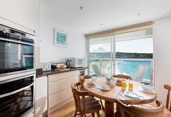 Open the patio door and let the fresh sea breeze in while you enjoy a hearty breakfast.