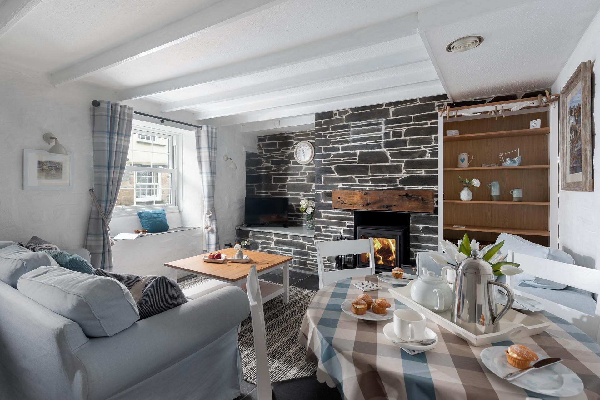 Sit around the table and enjoy some locally bought produce from town.