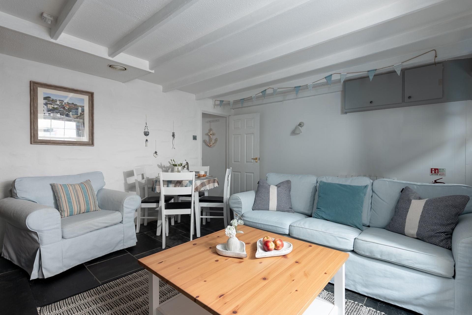After a day spent ambling the coast path, Shell Cottage is the perfect base to come back for cosy evenings.