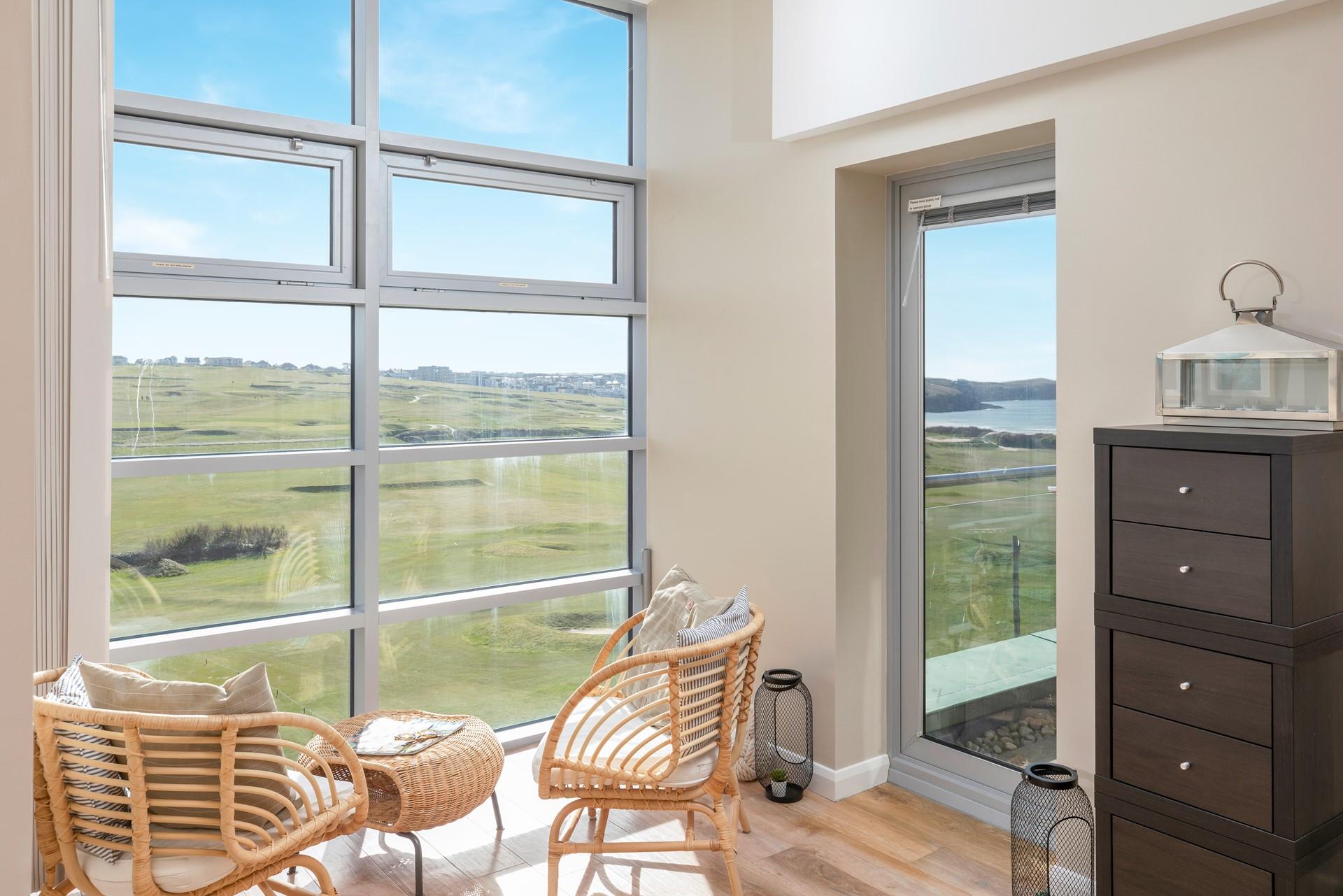 The large windows are ideal for watching the view!