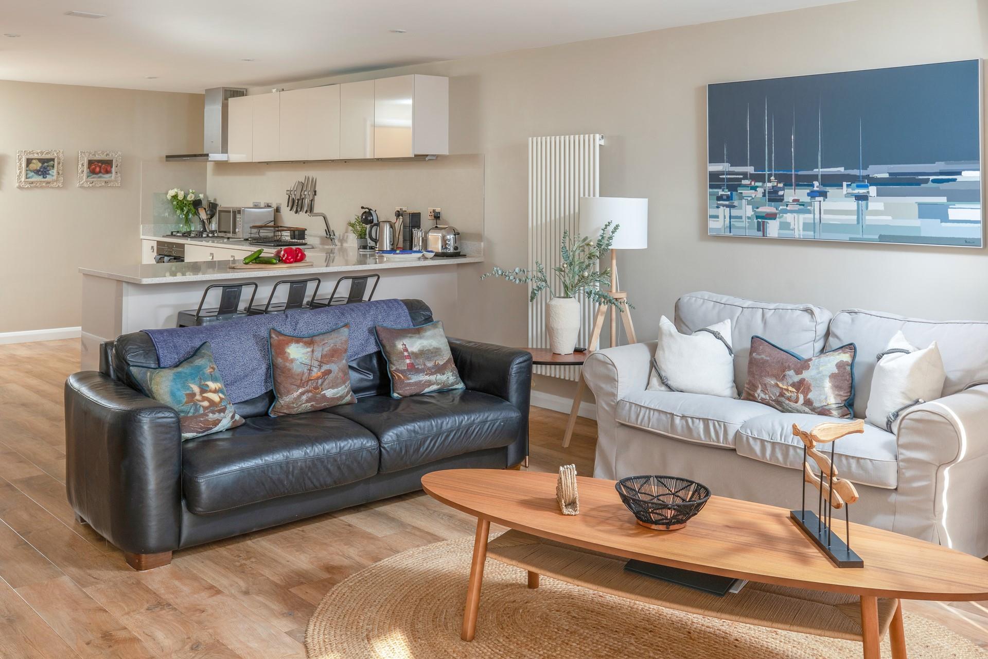 Sit and enjoy the views and watch the waves from the open plan living space.