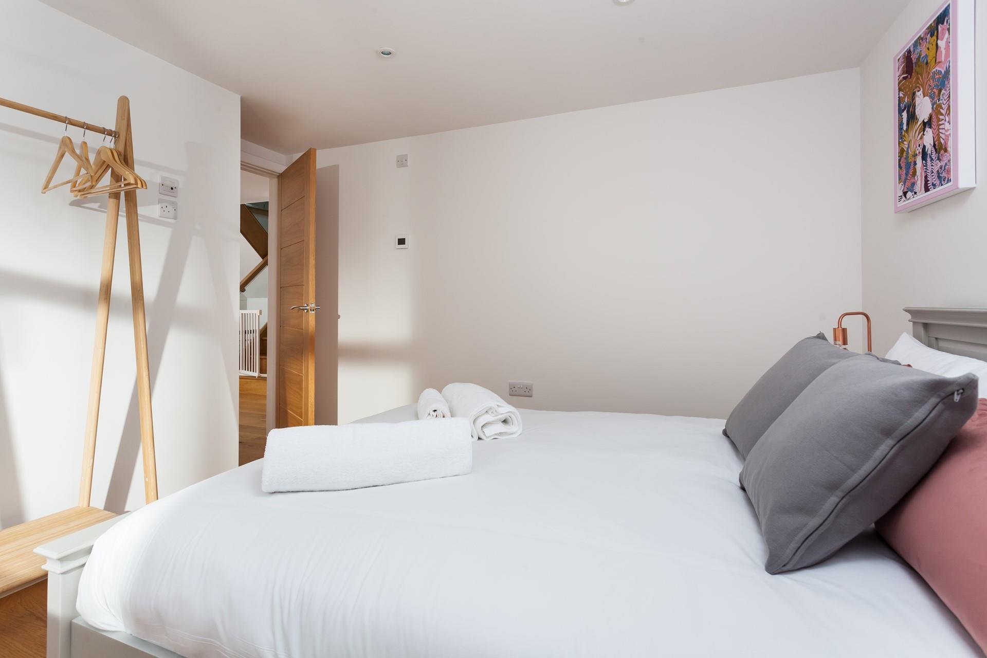 After an evening out at a local restaurant come back to snuggle into bed.