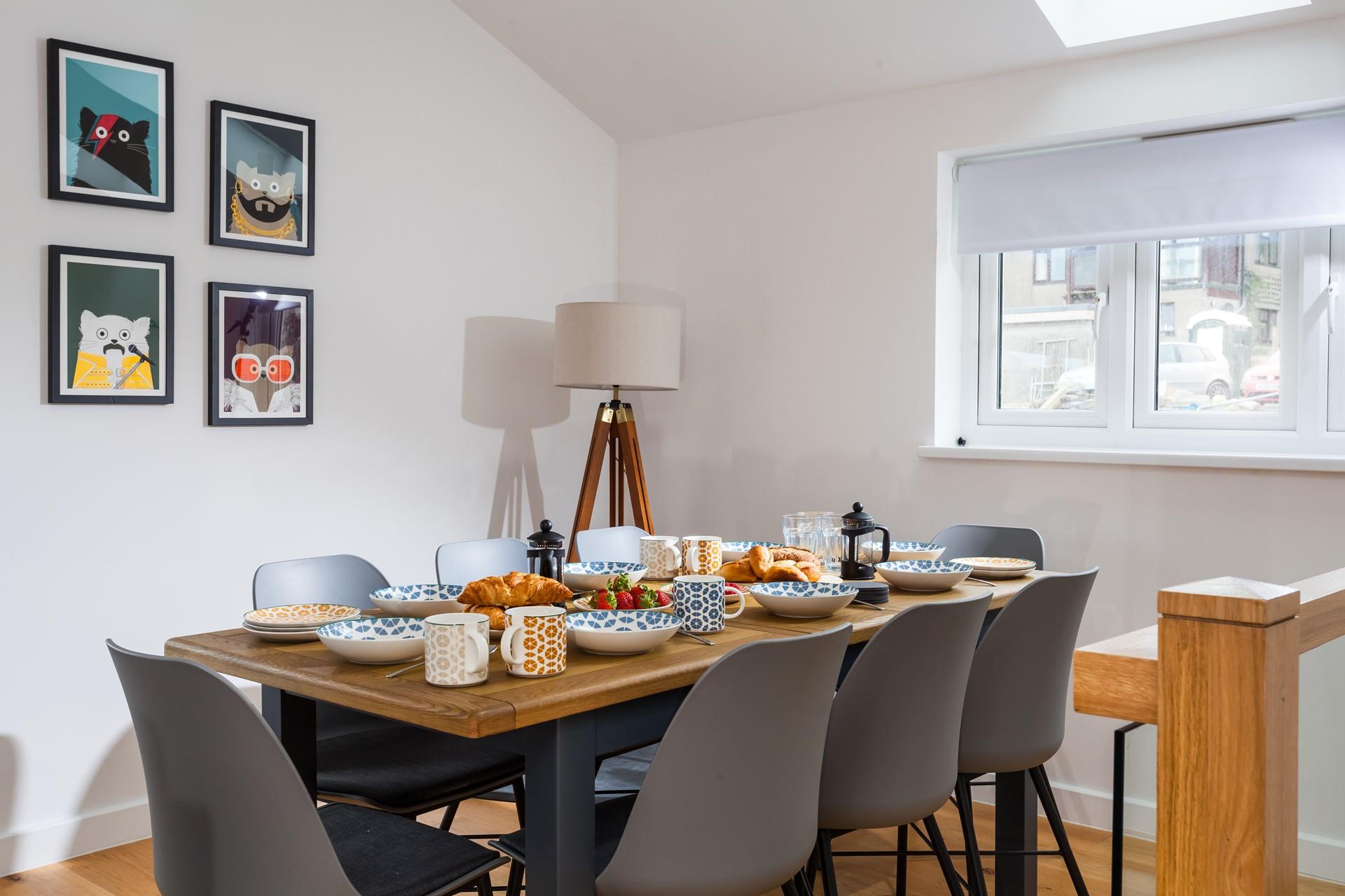 Enjoy a breakfast of fresh fruit and pastries bought locally in Marazion.