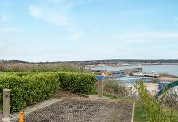 Even the parking space has a sea view at Primrose Cottage.