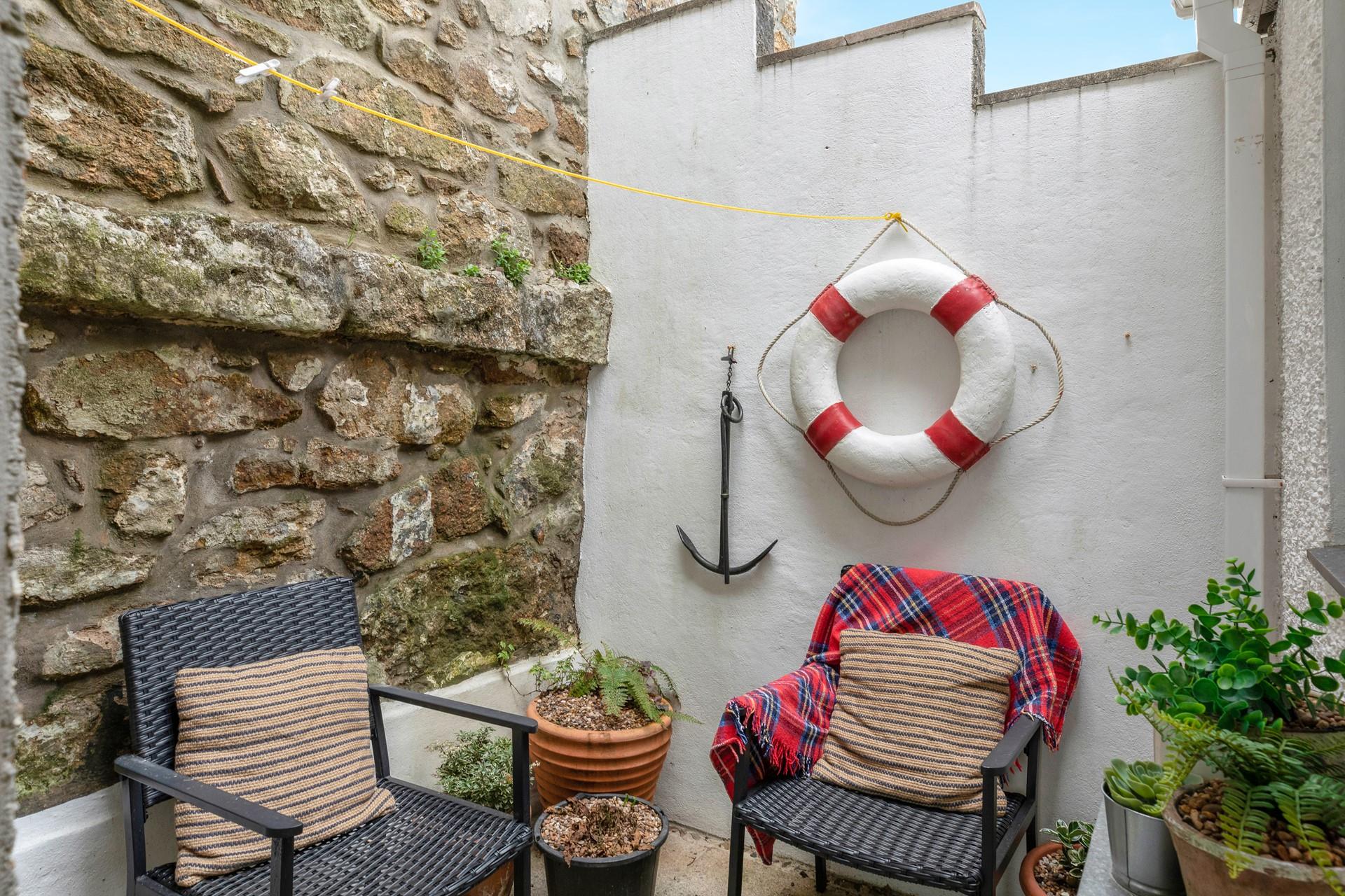 The courtyard has a nautical theme!