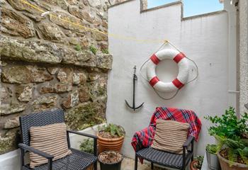 The courtyard has a nautical theme!