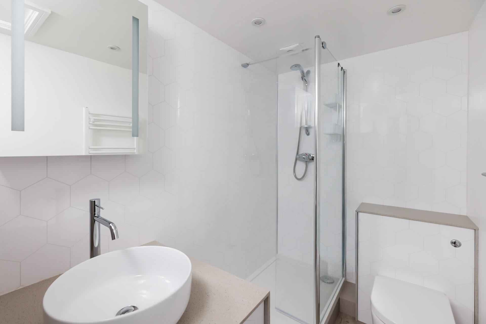 Enjoy a warm shower before getting ready for a day of adventure.