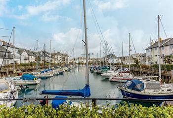 Watch the boats bobbing in the marina as you sip your morning cuppa.