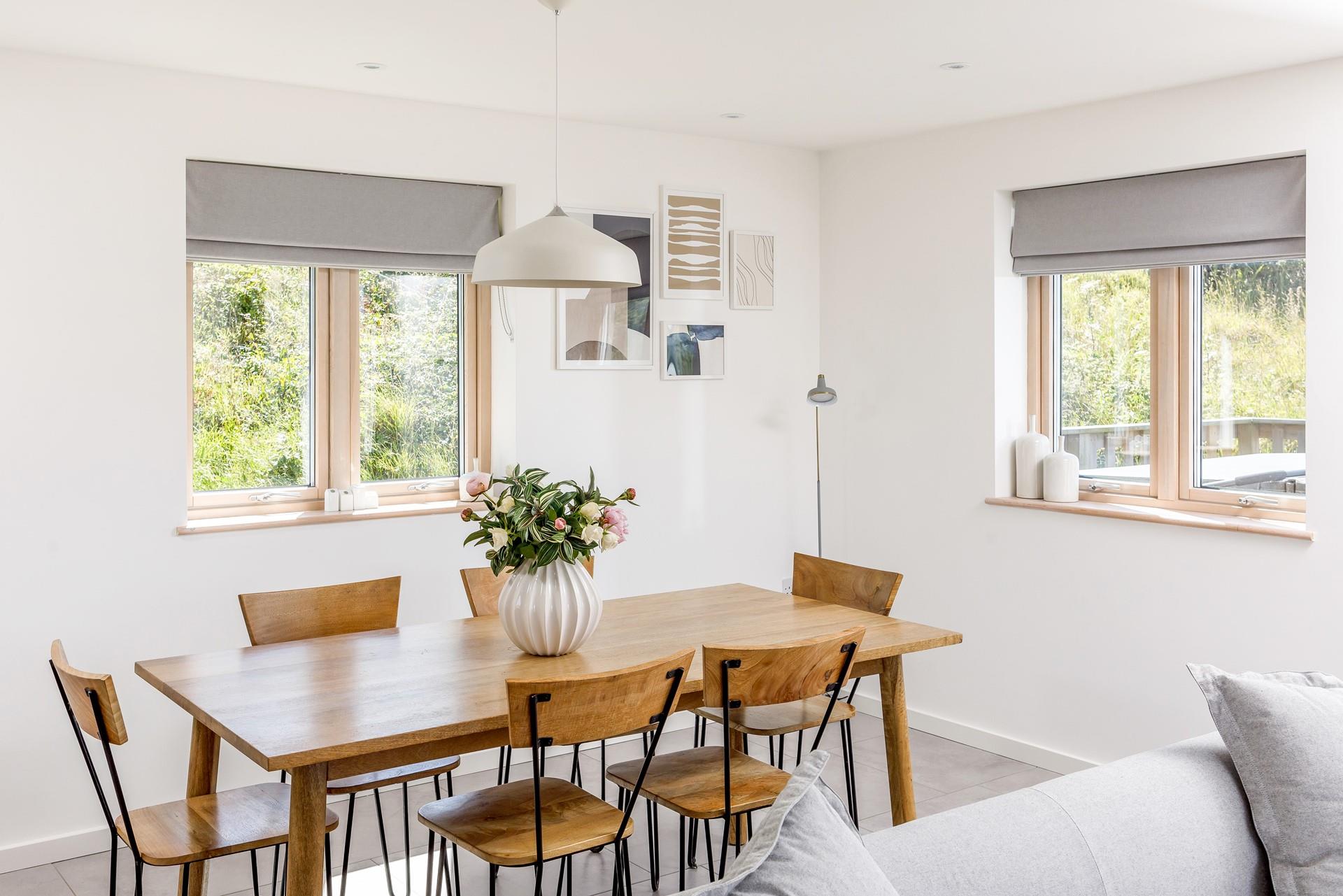 Gather the whole family around the wooden dining table and tuck into a hearty breakfast to start the day.