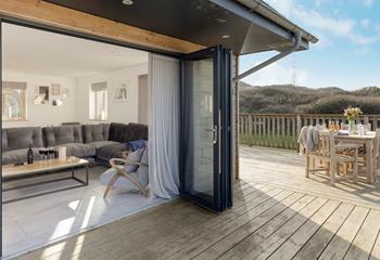 The large decking area is perfect for al fresco dining on sunny afternoons.